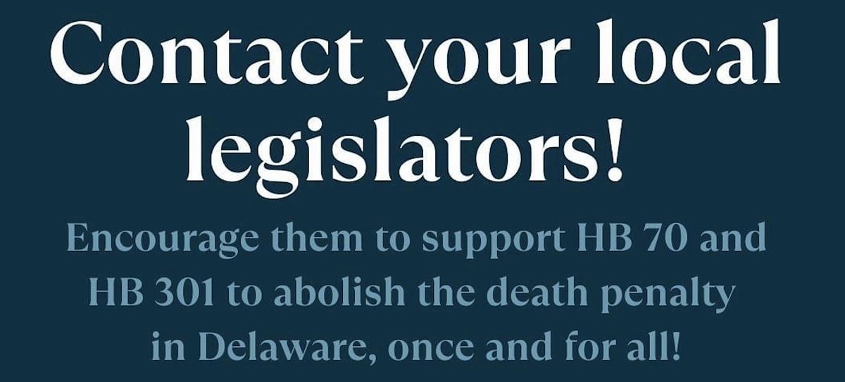 Help Abolish Delaware's #DeathPenalty. Delaware residents, write your legislators here: actionnetwork.org/letters/abolis… #StopExecutions #deAbolish