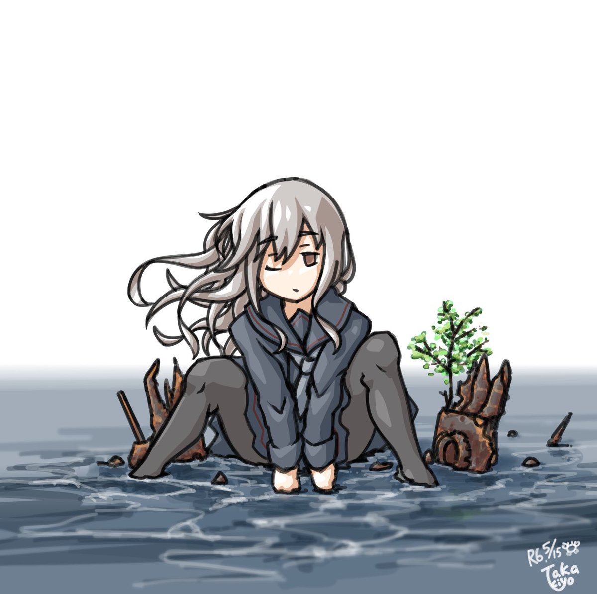 艦これ「#艦これ版深夜の真剣お絵描き60分一本勝負 #艦これ版真剣お絵描き60分一本勝負」|Takakiyoのイラスト