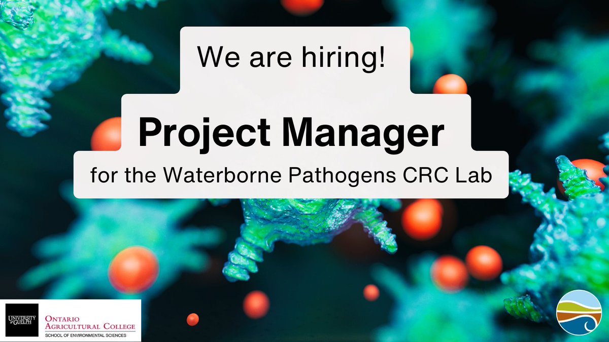 ‼️We are hiring.

Project Manager position managing the research programs for our CERC in Waterborne Pathogens.

Full ad: uoguelph.ca/hr/careers-gue…

Please help us share the word!

#AcademicJob #AcademicTwitter #JobOpportunity