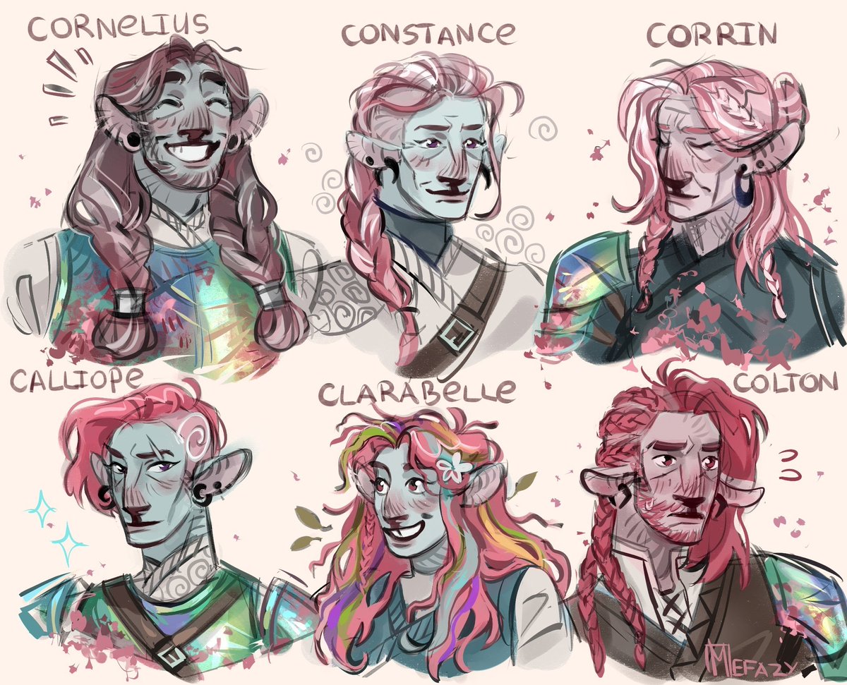 The entire Clay family!! (Except Caduceus)
Had to design them bc they're adorable, too bad they were given so little screen time

#caduceusclay #criticalrole #criticalrolefanart