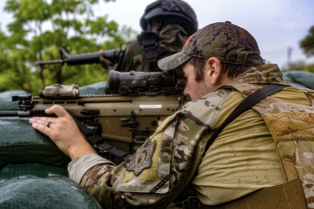 Members from @3rdSFGroup practice defensive fighting positions with @GhArmedForces during #Flintlock24 at Daboya, Ghana, May 13, 2024. Flintlock strengthens key partner nations throughout Africa, in partnership with other international special operations forces.