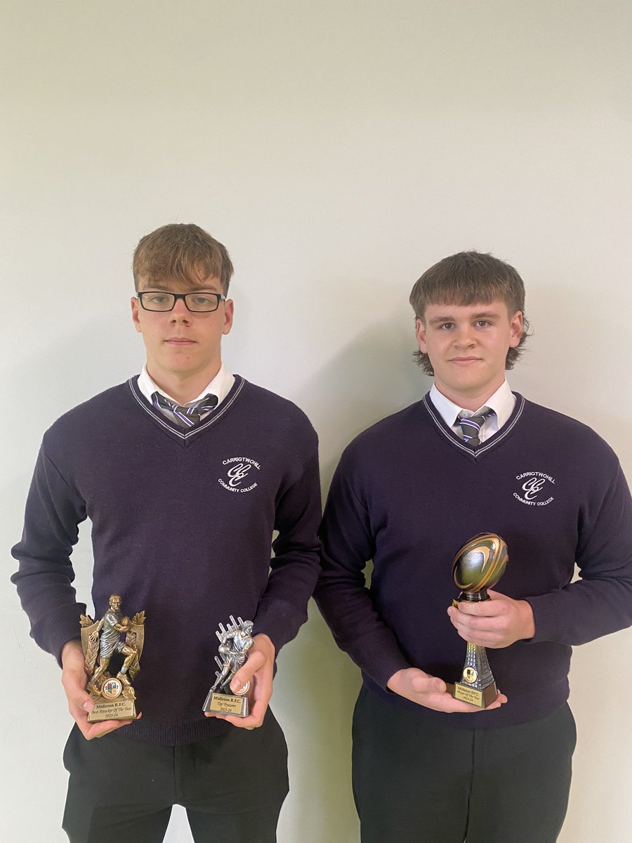 Congratulations to Sam Douglas, 3rd year, for winning both the Top Try Scorer and Best Attacker awards with Midleton Rugby Club. Congratulations to Denis Walsh, 5th year, for winning the Club Player of the Year award also with Midleton Rugby Club. Well done lads! 🏉