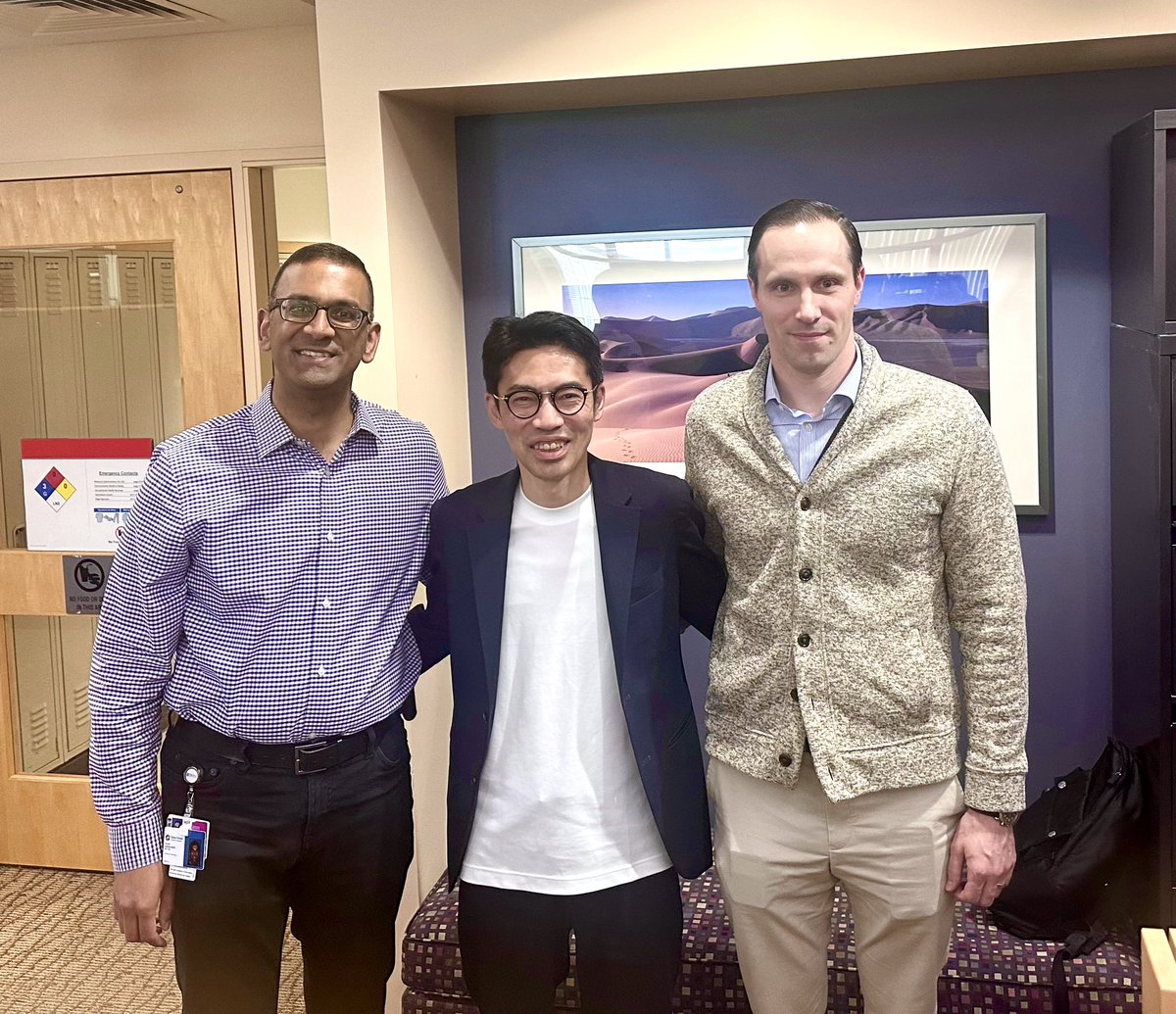 Great chat with Grant (@bloodandtime1) and Vijay (@bloodgenes) at @BostonChildrens! Thanks for discussing mitochondrial regulation in adult and developmental hematopoiesis and experimental hematology @ELShematology. Excited for collaborations! See you at @ISEHSociety in Chicago!