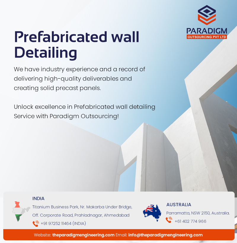 theparadigmeng's tweet image. We have industry experience and a record of delivering high-quality deliverables and creating solid precast panels.
Unlock excellence in Prefabricated wall detailing Service with Paradigm Outsourcing! 

#PrecastDetailing #DetailingService #ParadigmOutsourcing #WallDetailing