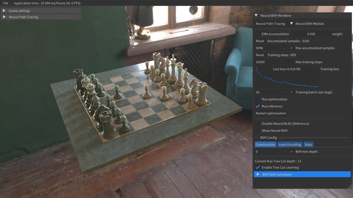 We added binary releases for some GPUs to our N-BVH implementation🚀No more lengthy compilation just to try out rendering your own scene in our framework! Check it out here: github.com/WeiPhil/nbvh/r…