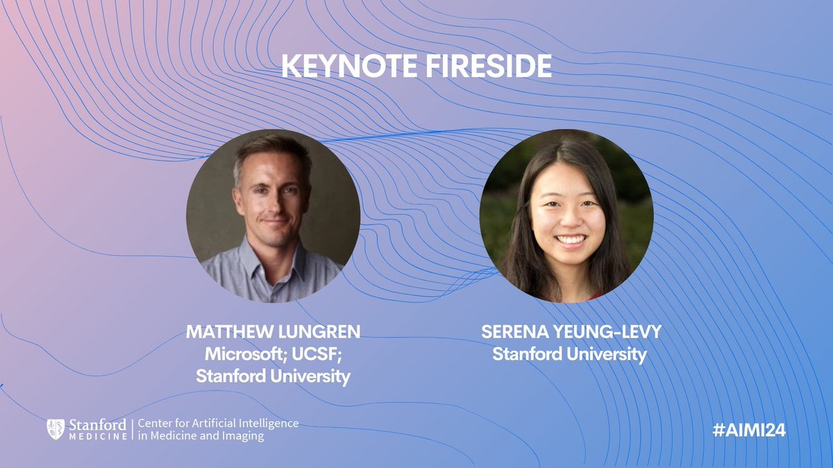Just concluded: Matthew Lungren & Serena Yeung-Levy explored the intersections of AI, data science & healthcare innovation at our keynote fireside chat. #AIMI24