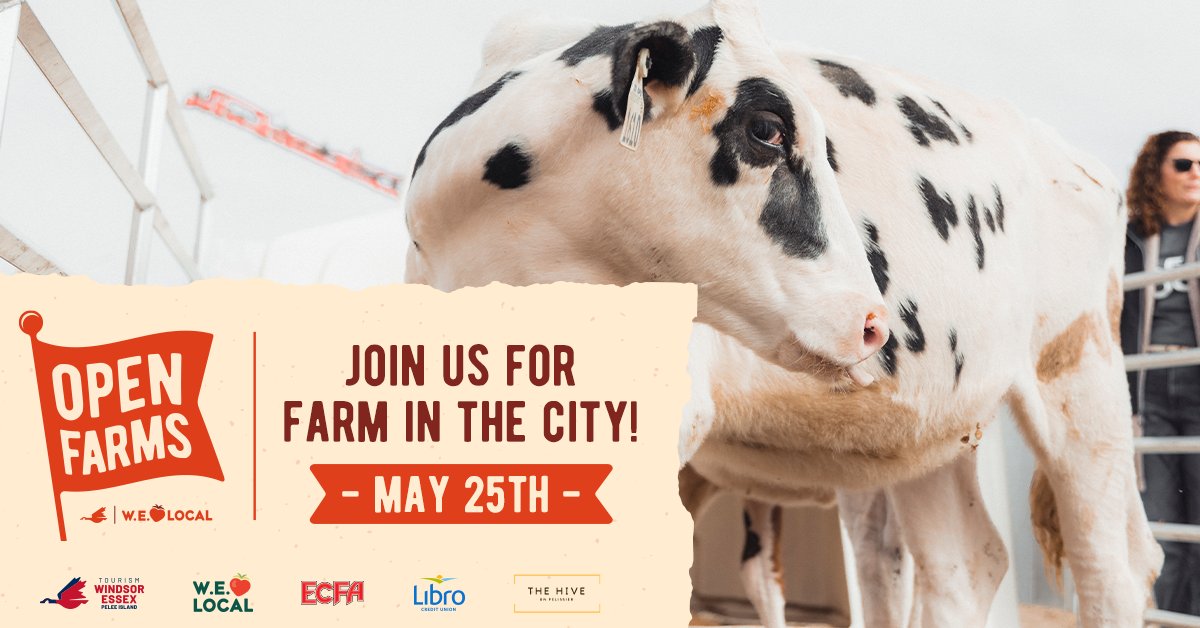 Stop by the Downtown Windsor Farmers Market on May 25th for Farm in the City Day! Don't miss out on a FREE fun filled day where you can learn all about where your food comes from. Activities include photo ops, mini golf and more! Click weheartlocal.ca/farminthecity for details!