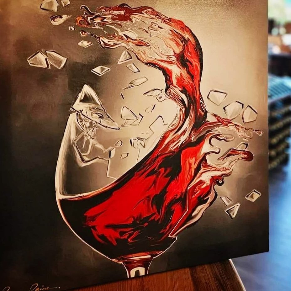 My #wine #art Taste of Freedom at Barrel 33 (find this #wineart in many sizes leannelainefineart.com) #winetasting #wineartist #winewednesday