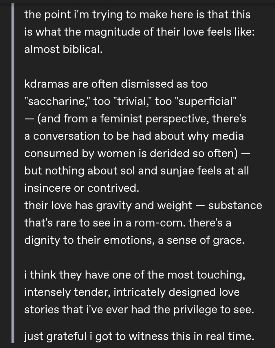 'their love has gravity and weightㅡsubstance that's rare to see in a rom-com. there's a dignity to their emotions, a sense of grace.'

i couldnt say it better😭😭 #lovelyrunner tumblr.com/sunlighthrough…