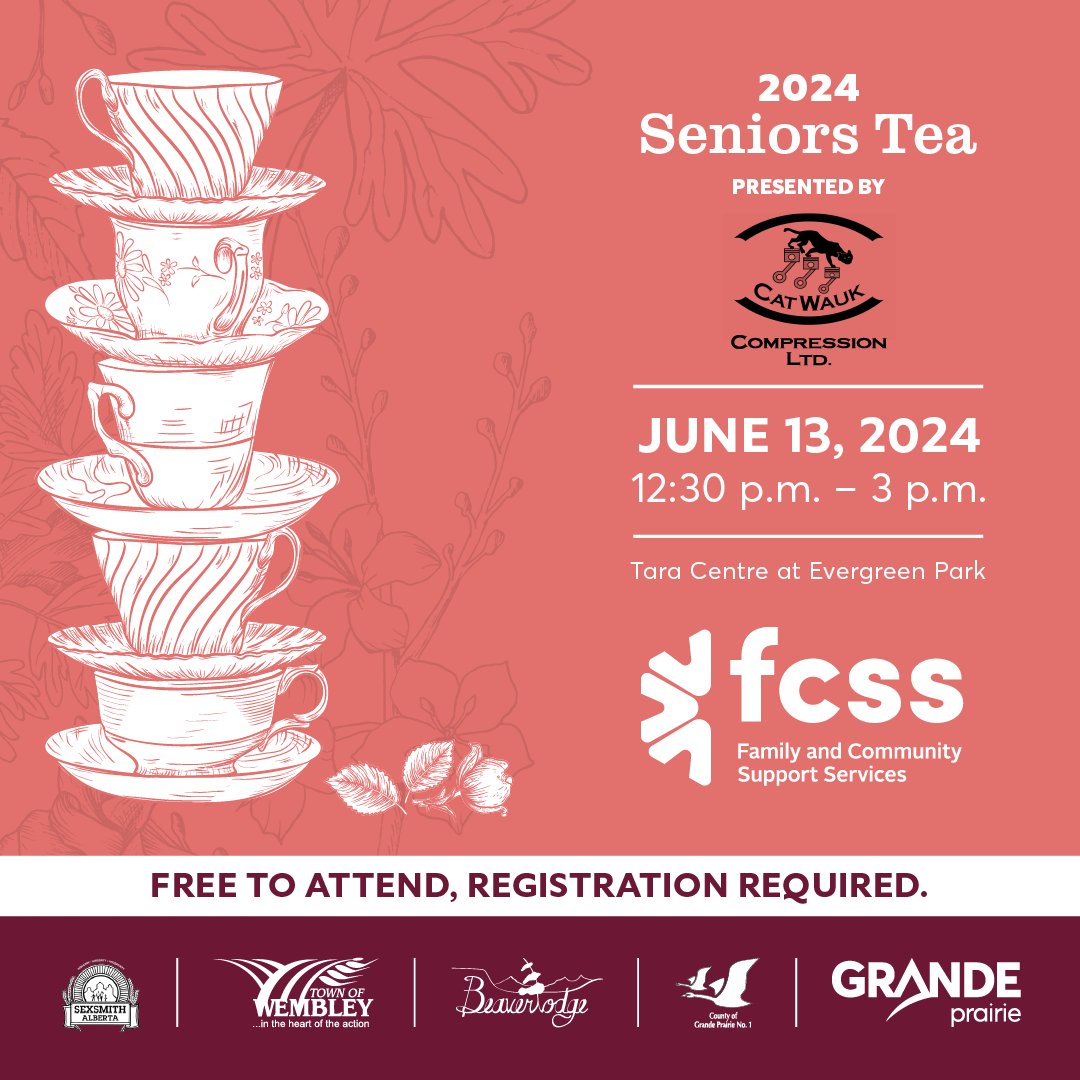 Come celebrate those who've built our community with their dedication and wisdom at our Bi-annual Seniors’ Tea on June 13. Join us by reserving your seat today! Call 📞 780-567-5586 or email ✉️ mbourk@countygp.ab.ca
