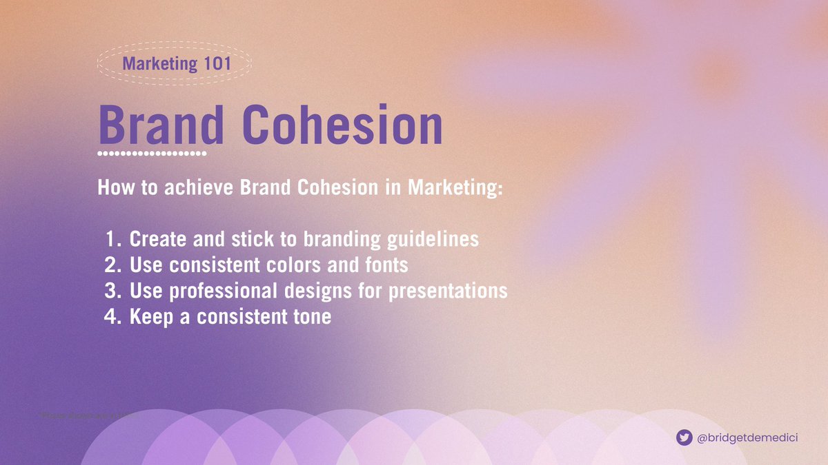 📝Decoder's Flashcard: Marketing 101 - Brand Cohesion Contributed by @BridgetdeMedici
