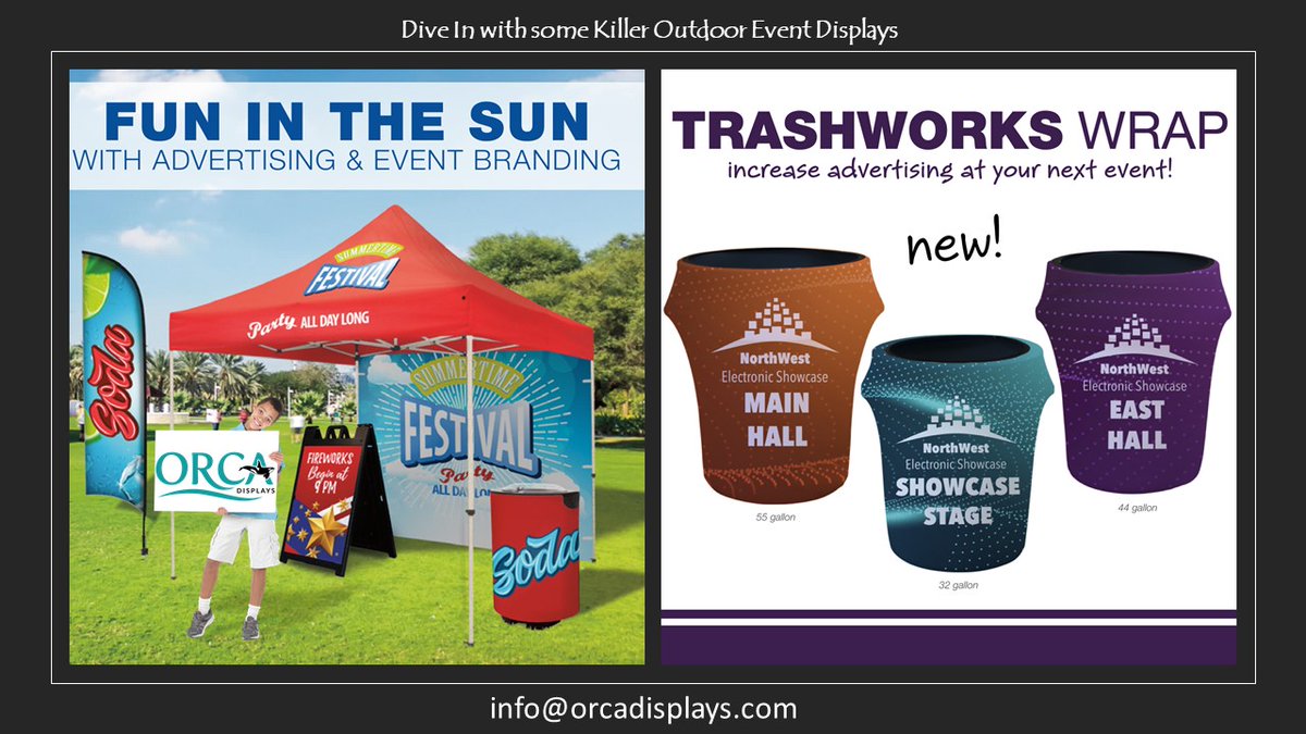 OrcaDisplays's tweet photo. Give your company more opportunities to build relationships outdoors! Orca Displays offers multiple outdoor display solutions, including tents, banners, flags, and more.
#eventprofs #events #eventplanner #craftfair #farmersmarket #boatshows #fishingevent #outdoorevents https://t.co/5Sel9BmYYe