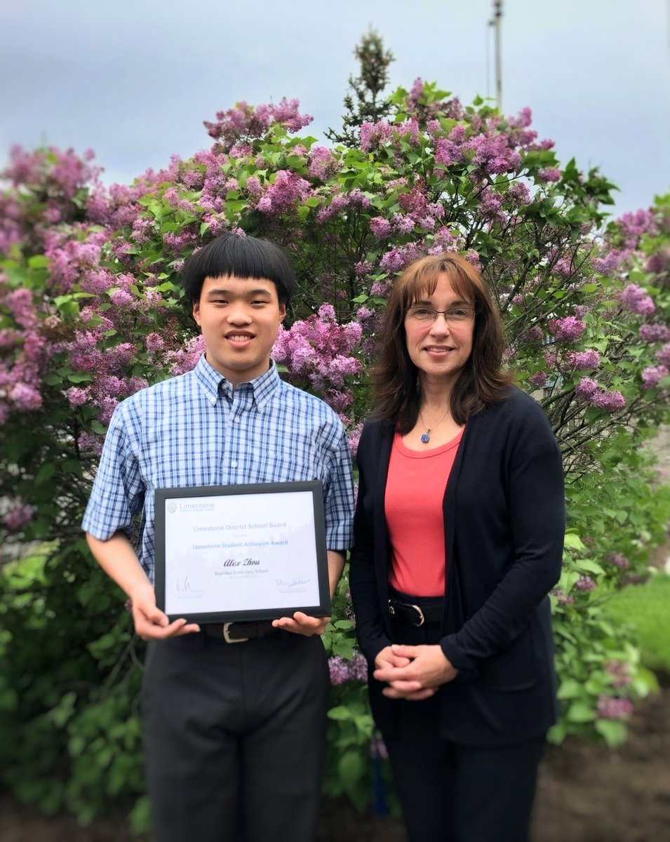 Congratulations to Alex Zhou, this year's Limestone Student Achiever for BSS! We couldn't have selected a more capable, kind and hard working recipient. Well done, Alex!
