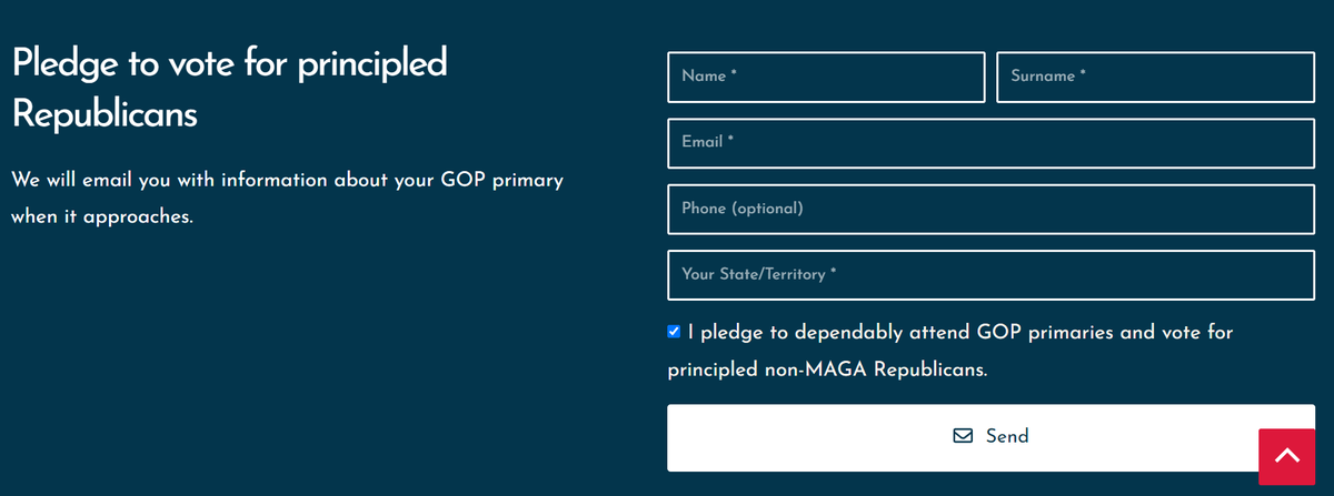 Taking our pledge is an opportunity to join other Reagan and Eisenhower Republicans in solidarity to reshape the GOP primary electorate. It also allows us to mobilize conscientious conservatives in the 2026 and 2028 primaries. Please consider taking our pledge today!
