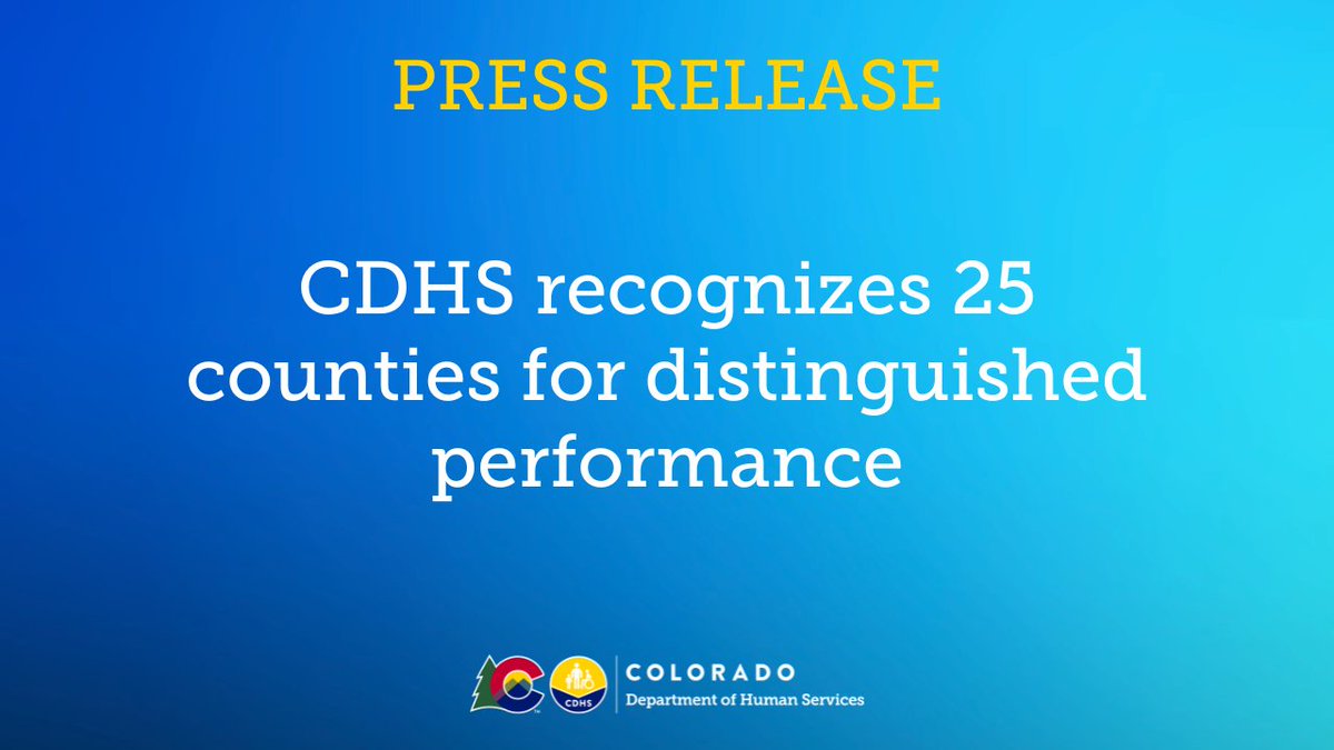 CDHS recently recognized 25 counties with the 2023 C-Stat Distinguished Performance Award. C-Stat is a performance management tool that allows CDHS to better focus on and improve performance outcomes that enhance people’s lives. Read more here >>> bit.ly/4dKiRco
