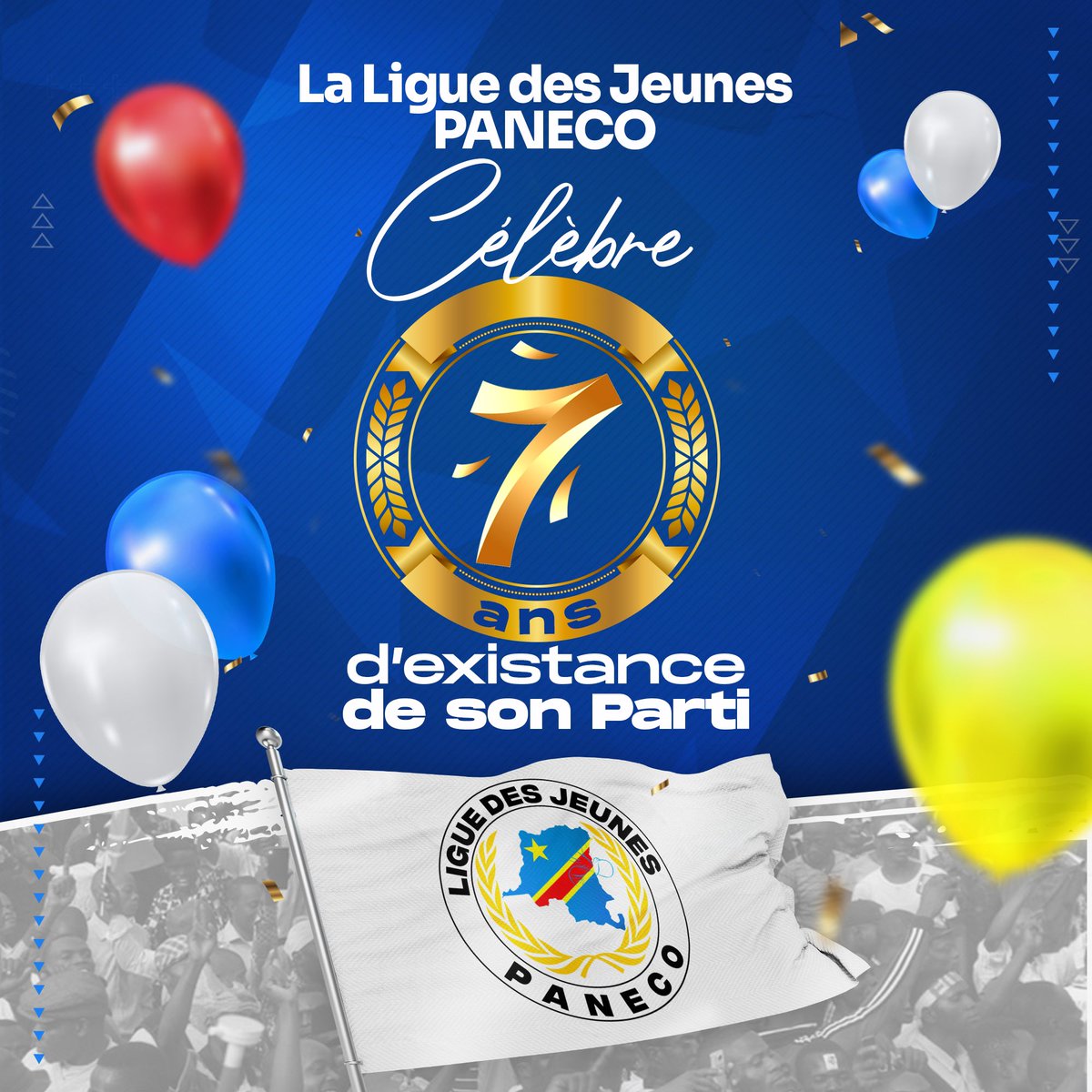 patrickkamongo's tweet photo. La date du 20 mai est doublement symbolique pour nous autres militants du Grand parti PANECO, en ce sens qu’elle marque à la fois l’anniversaire de la naissance du parti qui souffle sa septième bougie ce 20 mai 2024, et la renaissance d’une nouvelle vision mise en place par la j. https://t.co/ADOkt3HgtN