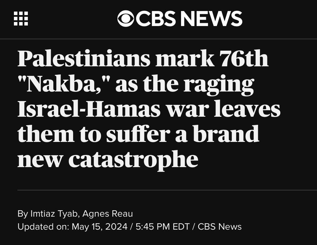 Hey “@CBSNews”, is there a reason you put Nakba in scare quotes?