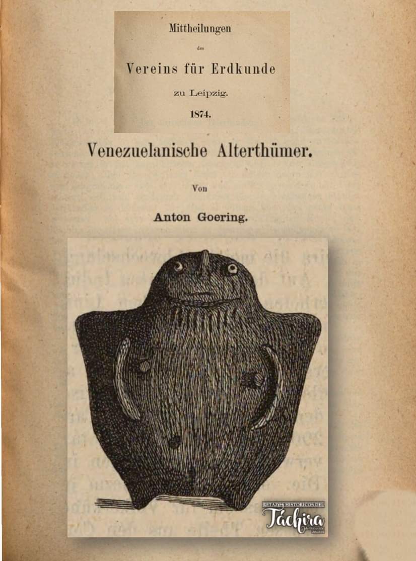 Un sonajero de los indígenas tachirenses
 
En la edición de 1874 de la Asociación Geográfica de Leipzig, específicamente en una sección titulada 'Antigüedades Venezolanas', se encuentra una interesante reseña escrita por  Anton Goering.
🧵👇