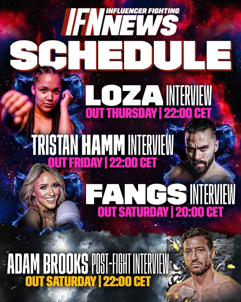 𝐈𝐅𝐍 𝐈𝐍𝐓𝐄𝐑𝐕𝐈𝐄𝐖𝐒 𝐀𝐑𝐄 𝐂𝐎𝐌𝐈𝐍𝐆 𝐈𝐍 𝐇𝐎𝐓‼️

Don't miss the @Loza0fficial interview tomorrow, the @RealTristanHamm interview on Friday, and both interviews with @ItsFangs & @EssexPR on Sunday‼️🎙💥

Which one are you most excited for❓️🤔