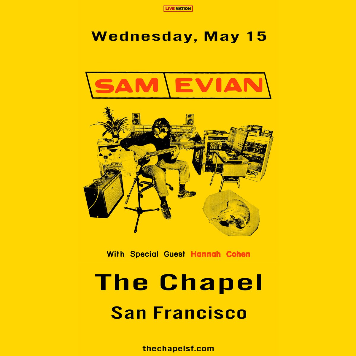 Tix are going fast for tonight's show (Wed. 5/15) with Sam Evian + Hannah Cohen! Be sure to get yours soon: tinyurl.com/8af8as9n