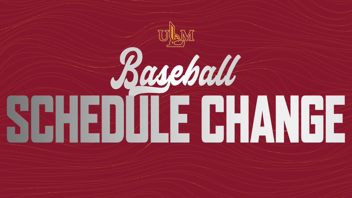 ULM_BSB's tweet image. 🚨Schedule Change🚨

Thursday's game against Arkansas State has been moved up to a 4 p.m. first pitch due to forecasted inclement weather later in the evening.

#GotYourSix