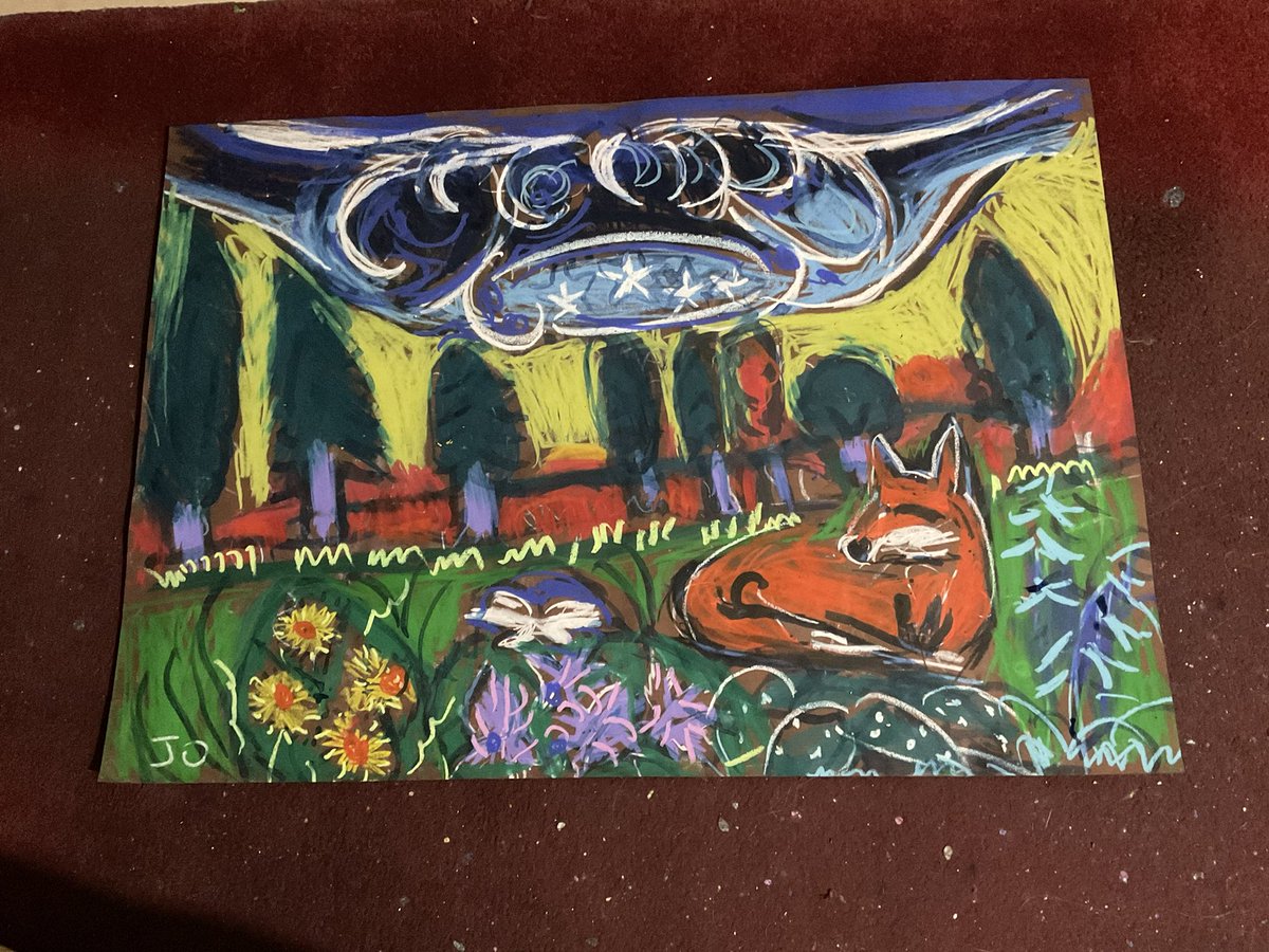 The lazy fox watches the butterfly size A1 no5233