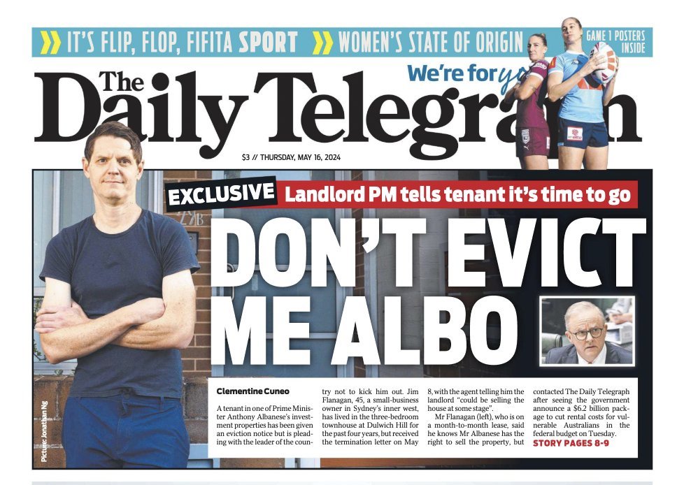 'Could be selling the house at some stage' So Albo might just leave the property vacant? Evicting a tenant during a rental crisis because you MIGHT sell is cruel. Particuarly when you earn 586k p/y & can afford to not make someone's life more difficult because you MIGHT sell.