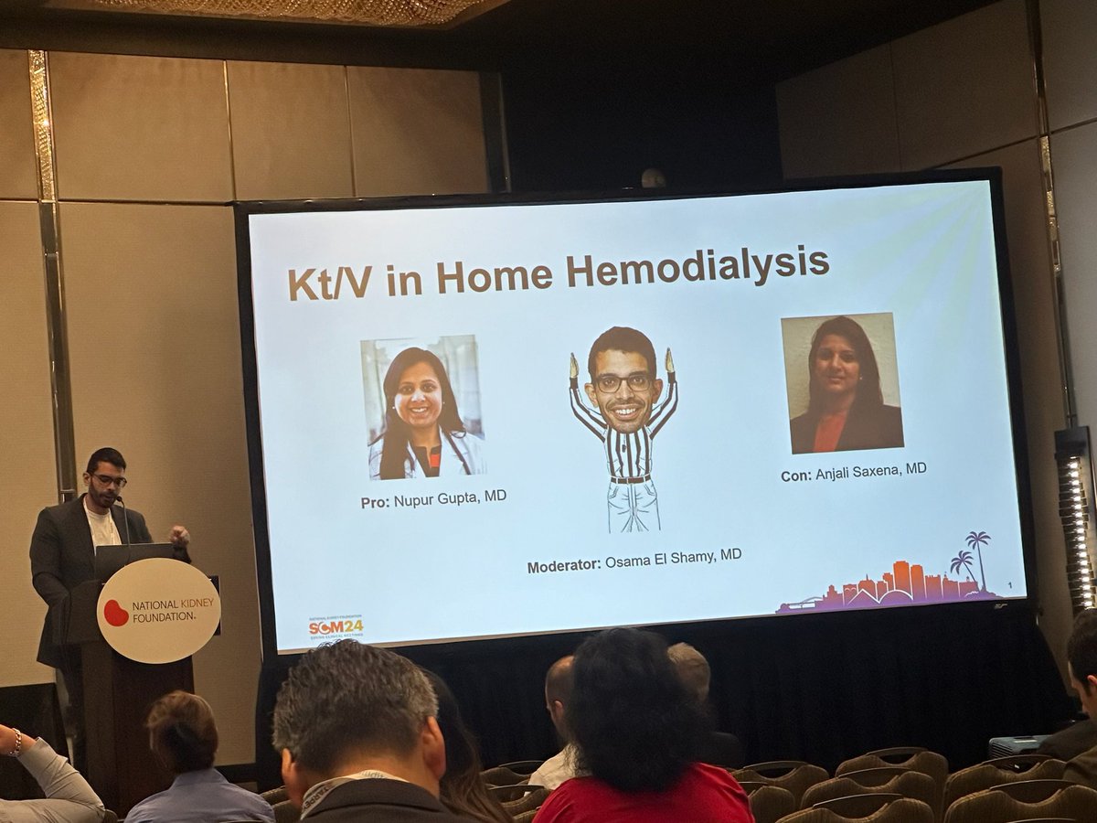 An exciting and enjoyable debate on Kt/V in HHD at #NKFClinicals Thank you, @NKF_NephPros, for this opportunity. ⭐️We all urge for a better newer metric 💹while adopting the old ones in a patient-centered way @ispd_nac @IUKidney