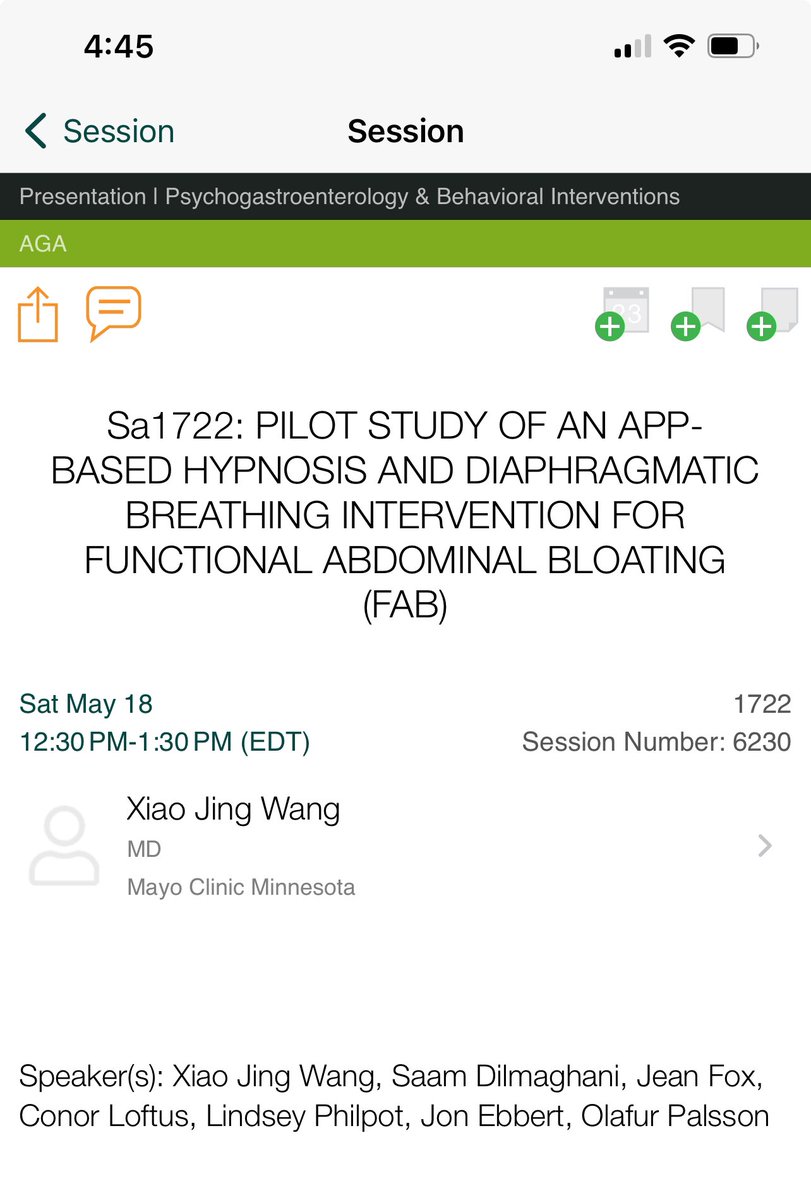 Counting down to #DDW2024 where I’ll present our pilot trial of a new digital hypnotherapy protocol @DrPalssonUNC and I developed for #bloating! 🎉 🙏 grateful for Poster of Distinction 🎊Look fwd to sharing results (it worked!🙊) 🤓 Stop by & say hi! @MayoClinicGIHep