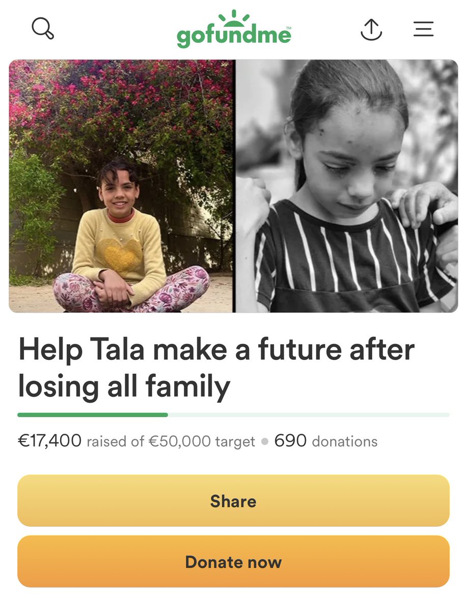 ‼️DON’T SCROLL‼️ Tala needs help evacuating Gaza + needs psychological treatment, PLEASE support this fundraiser if you can and share it for more reach.