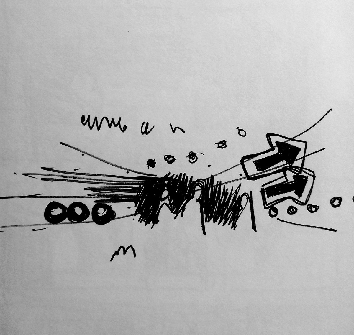 #draweveryday #everyday ' #people #walking through a #pedestrian #tunnel ' #pen  on paper #handdrawn #sketchpad #strange #mystery #synesthesia #line #sculptural #art #architectonic #symbol #character #London #urbansketch