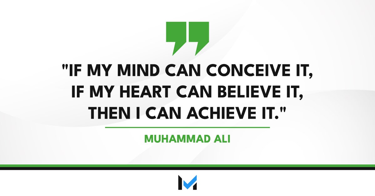 'If my heart can believe it, then I can achieve it.' 👏 #muhammadali #selfbelief #smallbusinessinspo