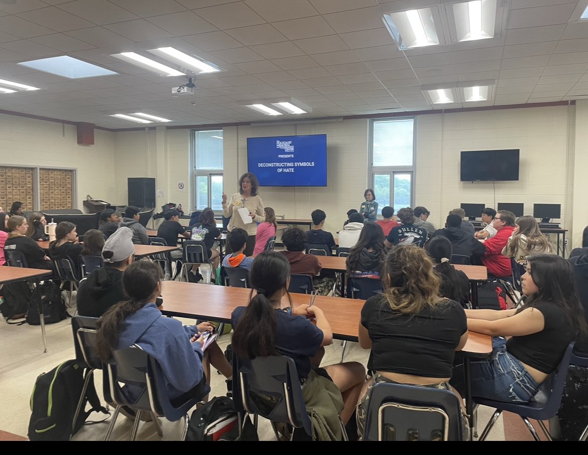 EMS 8th Graders were led by <a href="/hmtcli/">Holocaust Center</a> educators in a conversation about symbols of hate last week. It was a powerful and important conversation. <a href="/HoenigmannMr/">Mike Hoenigmann</a>
