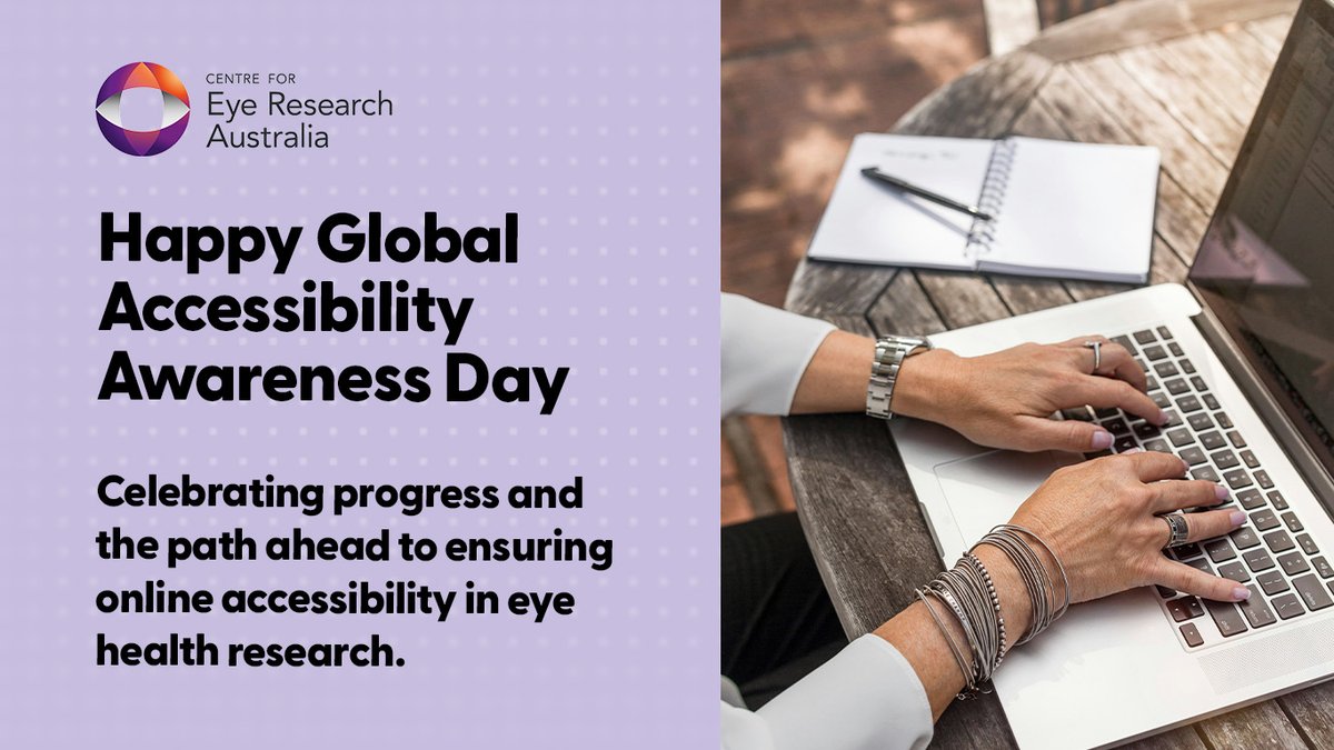 🌍 Celebrating #GlobalAccessibilityAwarenessDay at @EyeResearchAus with a focus on online inclusivity in eye research! 🎉 Let's ensure that everyone can access the benefits of our work. #GAAD #EyeHealth #DigitalAccessibility