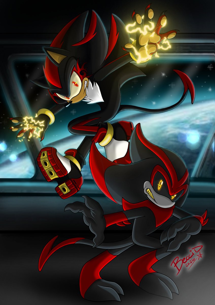 Brothers in Arms 
#shadowthedgehog #eclipsethedarkling #shadow #eclipse #blackarms #alien #sonicfanart #sonicthehedgehog #sonic