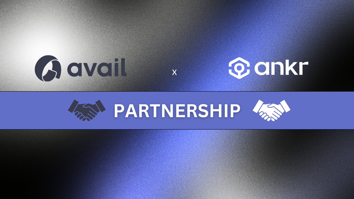 🎉 #Ankr is teaming up with @AvailProject on their testnet. 

Get ready to witness a groundbreaking collaboration aimed at enhancing #DataAvailability and scalability for Web3 applications. 

$ANKR #Web3