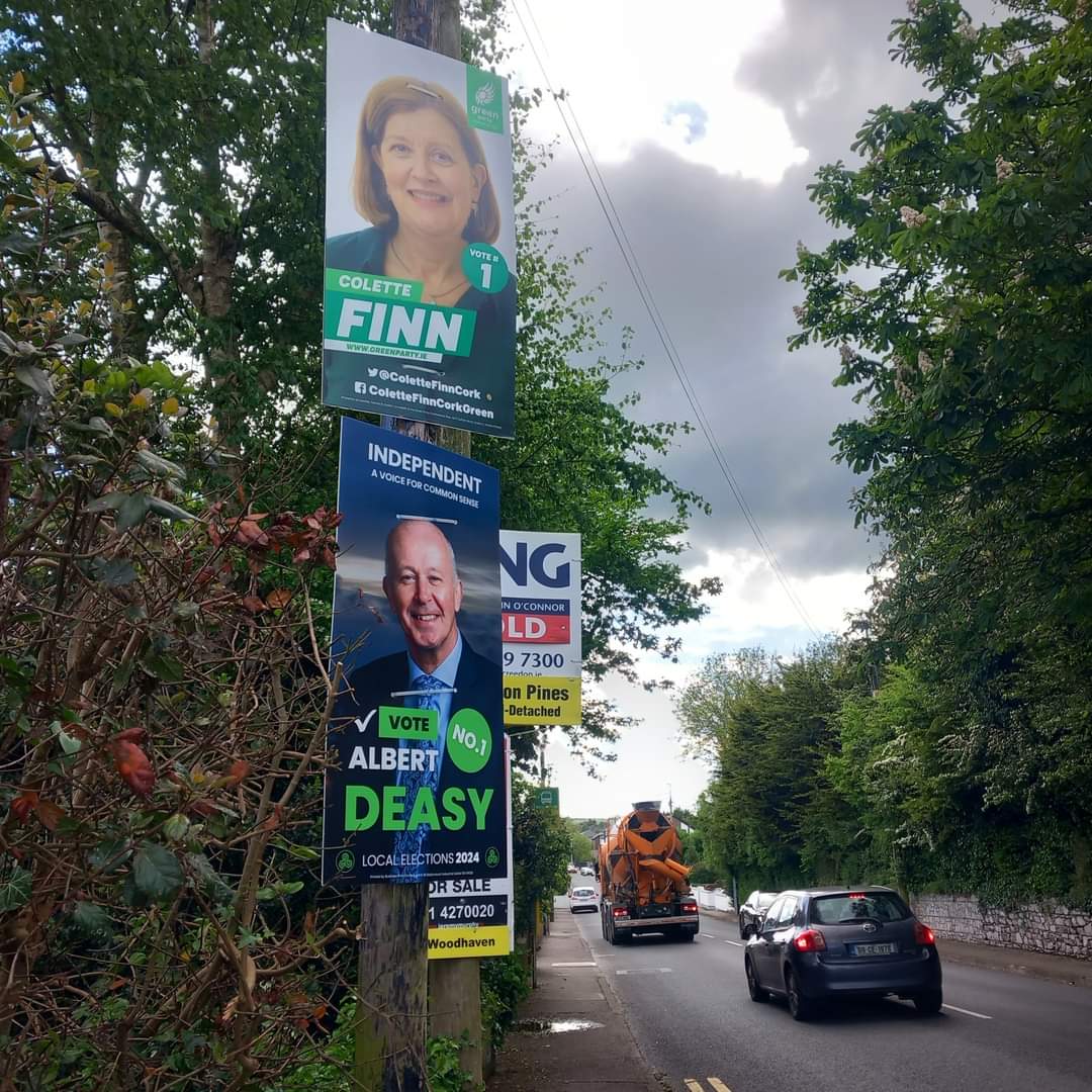 Colette Finn and Albert Deasy election posters on Bishopstown Road in #Bishopstown in #CorkCity