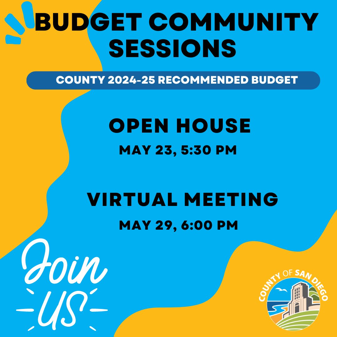 Join us for one of two community sessions on the Recommended Budget and provide feedback! Details on the open house and virtual session at bit.ly/3UJdbH9
