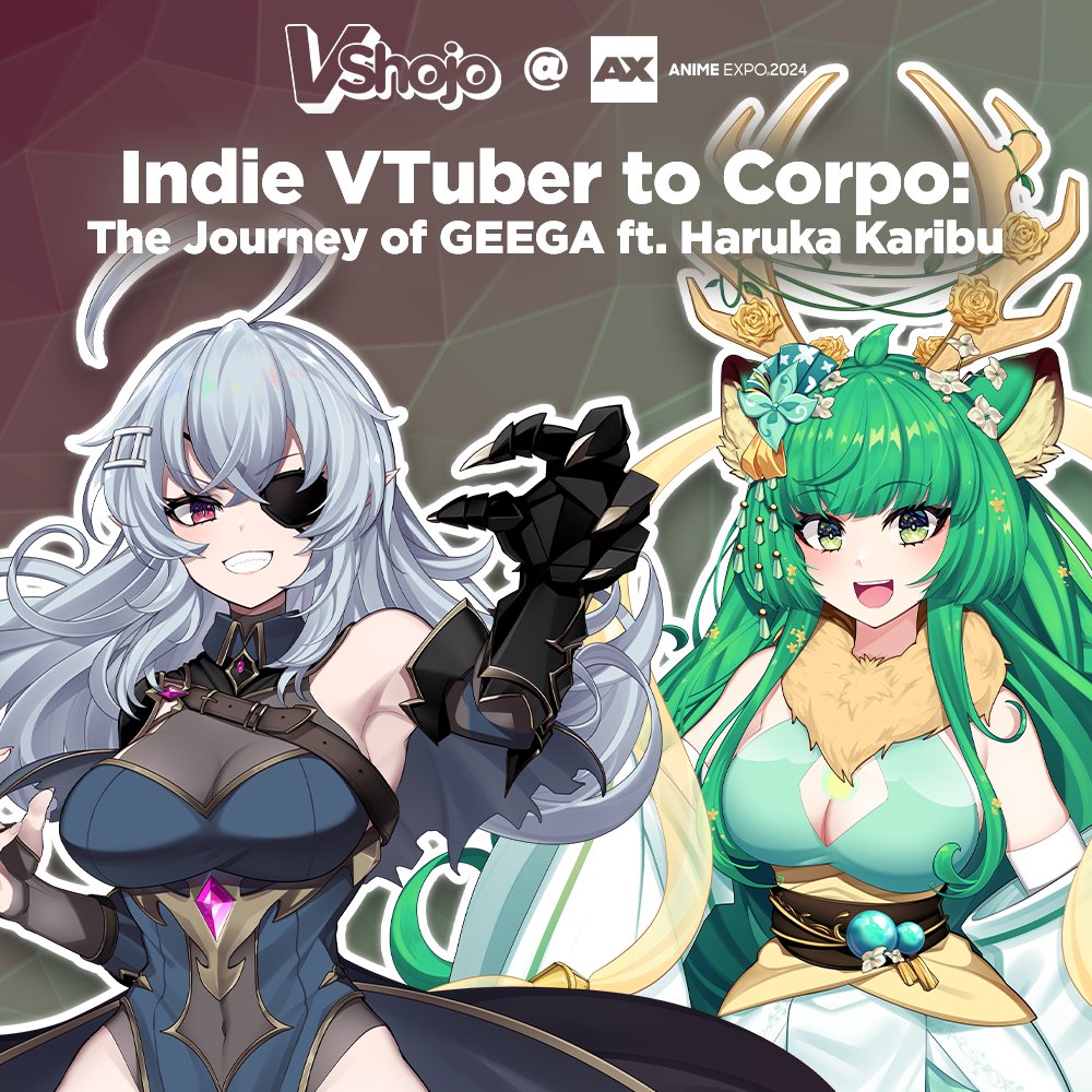 📣 XR Stage Panel: Ever wondered what it's like to journey as a VTuber from indie to corpo? Join us to hear from @GeneralGEEGA and featured guest @haruka_karibu as they share their experiences growing as a VTuber, joining @VShojo, and all the stories in-between. #AX2024