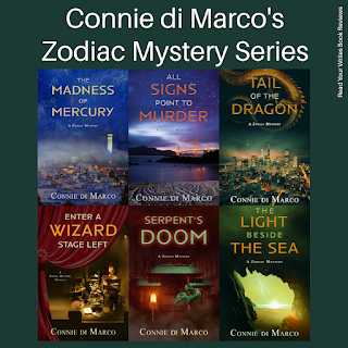 The looming arc of Connie di Marco's Zodiac Mystery series has been the death of protagonist Julia's fiance. FINALLY, Julia and readers will find out what happened in THE LIGHT BESIDE THE SEA. readyourwrites.blogspot.com/2024/05/the-li… #Mystery #Interview #Giveaway @askzodia