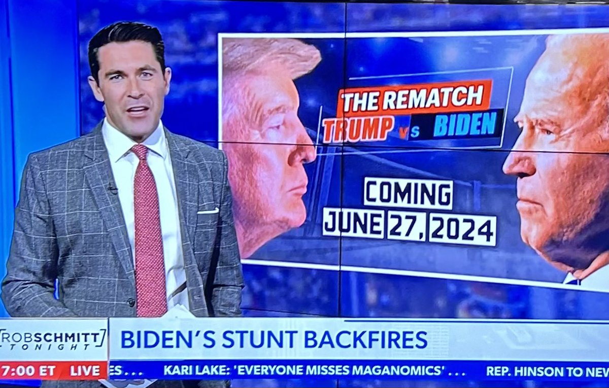 Watching an Alzheimer’s Patient debate @realDonaldTrump would be pay-per-view worthy. Fortunately we don’t have to pay for this entertainment. Trump will roast this clown. #NewsMax #June27