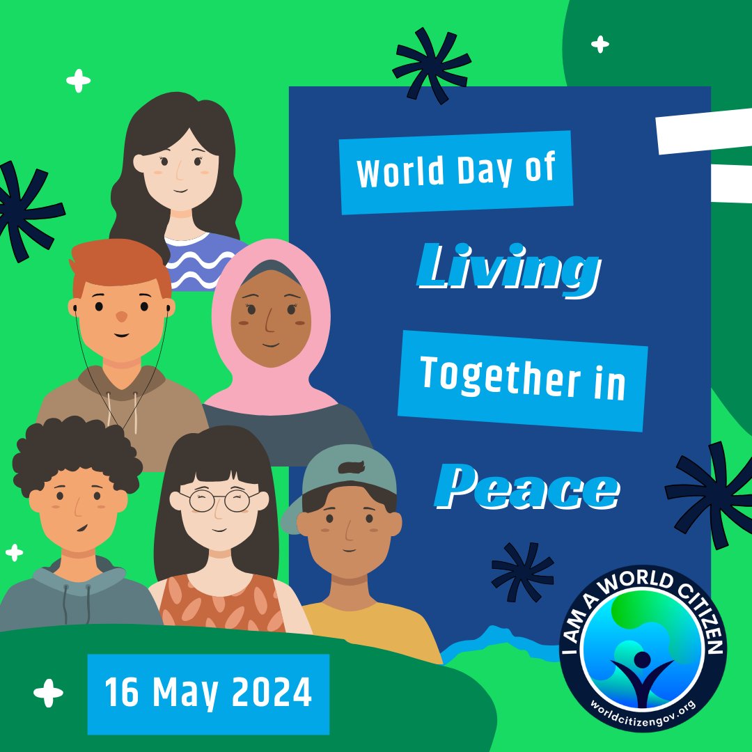 Join #WorldCitizens on World Day of Living Together in Peace to expand inclusion, diversity, and tolerance! #TogetherInPeace
