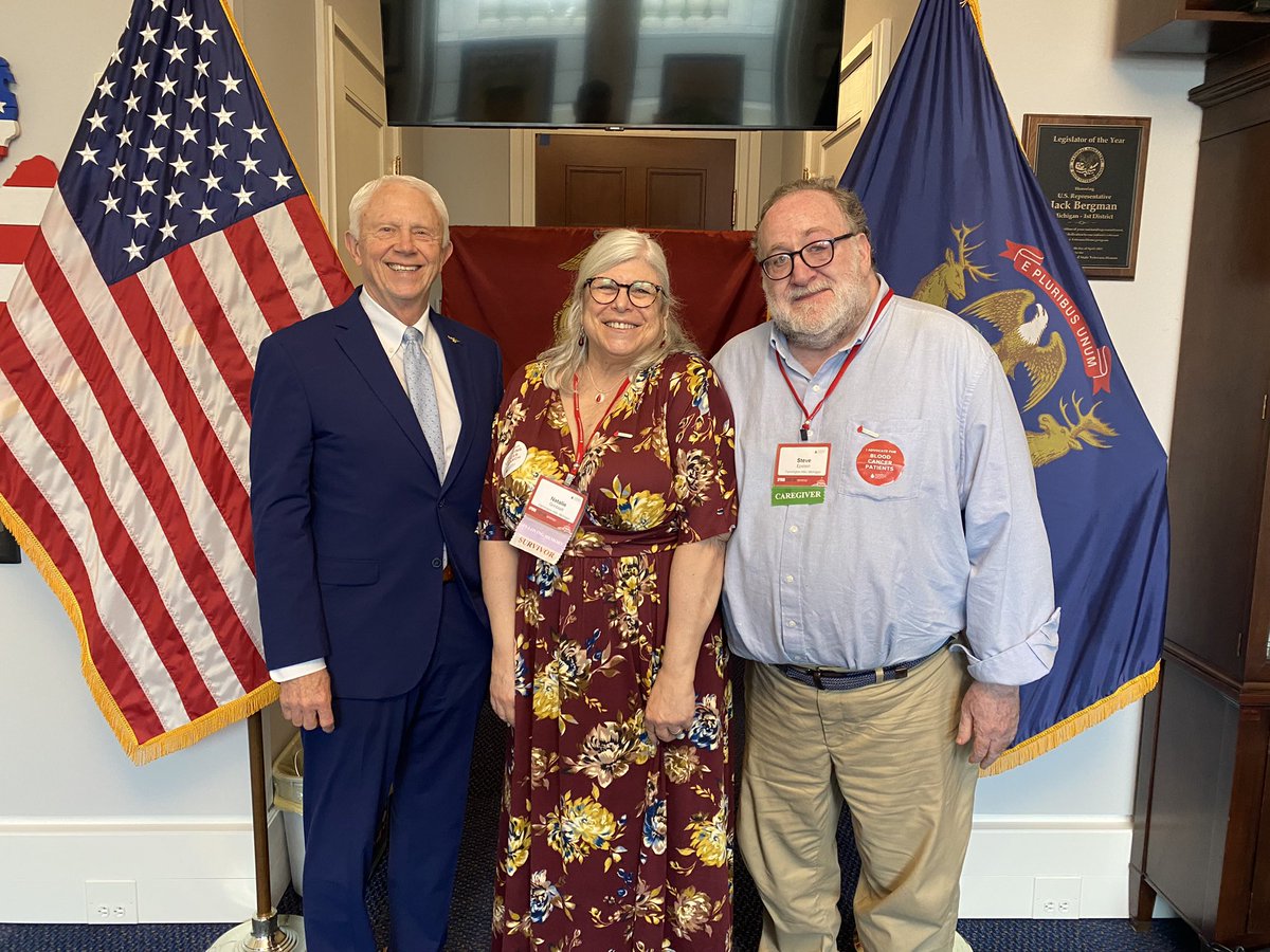 Thank you @RepJackBergman for meeting with @sbepstein and @NatGrinblatt1. On behalf of @LLSAdvocacy, cancer patients, & caregivers, thank you for your leadership in protecting cancer patients from medical debt and voting yes on the lower costs, more transparency act. #LLSAction