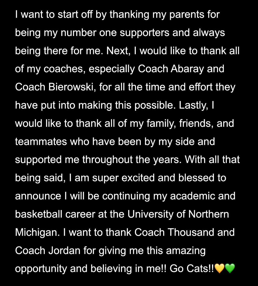 Faith Walder (@walderfaith) on Twitter photo COMMITTEDđź’šđź’› #gocats
<a href="/NMU_WBBall/">NMU Women's Basketball</a> <a href="/PhantomsGBB/">WDP Phantom Girls Basketball</a> <a href="/wilegends/">Wisconsin Legends</a> COMMITTEDđź’šđź’› #gocats
<a href="/NMU_WBBall/">NMU Women's Basketball</a> <a href="/PhantomsGBB/">WDP Phantom Girls Basketball</a> <a href="/wilegends/">Wisconsin Legends</a>