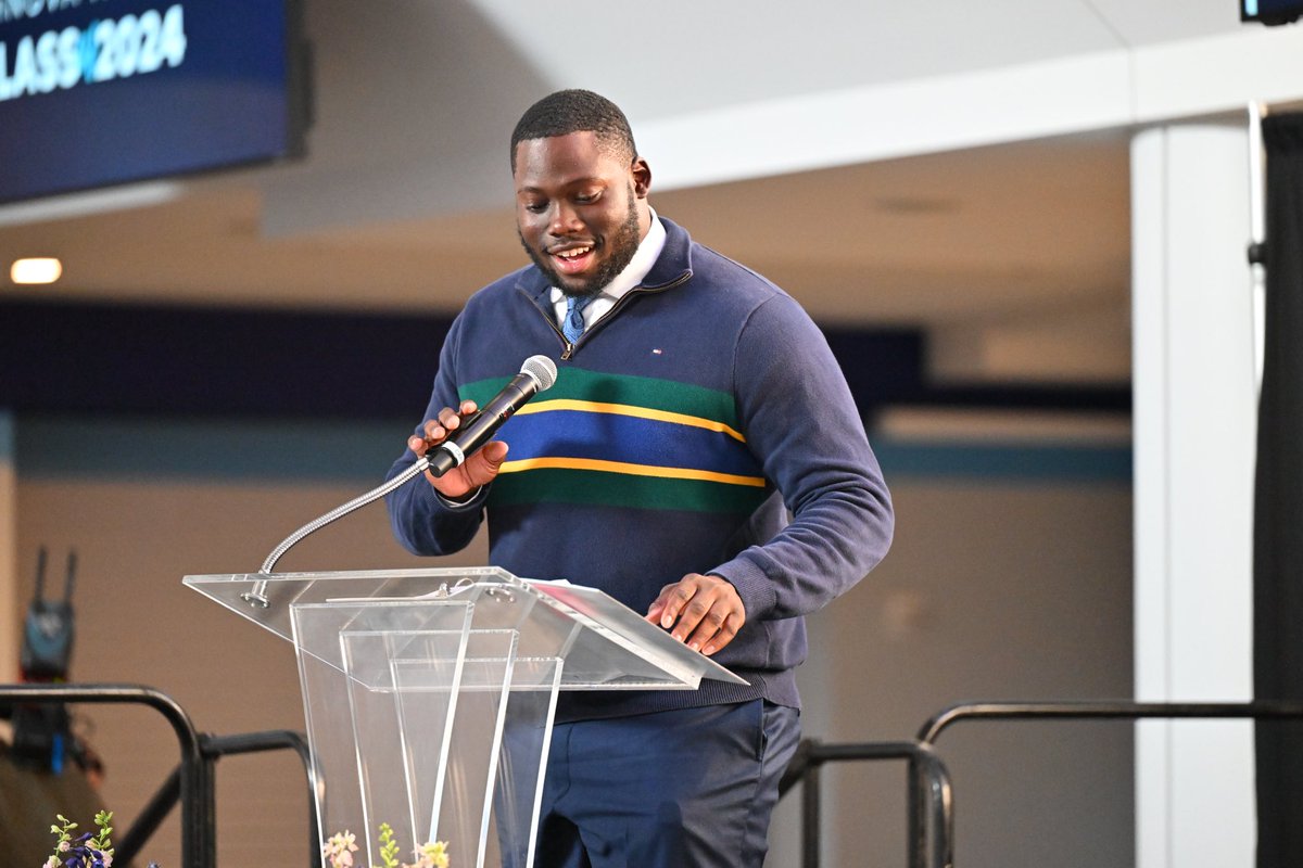 We’re proud of Temi Ajirotutu who was selected as the featured student-athlete speaker at the @novaathletics Class of 2024 Recognition! 👏