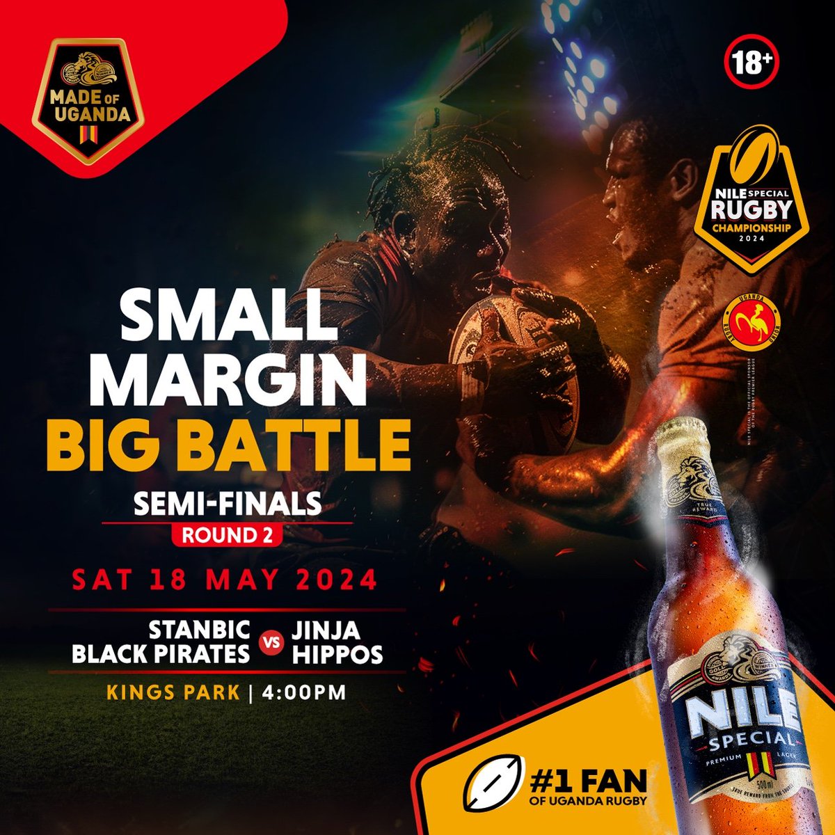 Stanbic Black Pirates host Jinja Hippos for Round 2 of the #NSRC Semi Finals where they seek to bridge the one point gap to book themselves into the final. Will Hippos lower their guard away from home? #RaiseYourGame #GutsGritGold #NSRCSemiFinals2024