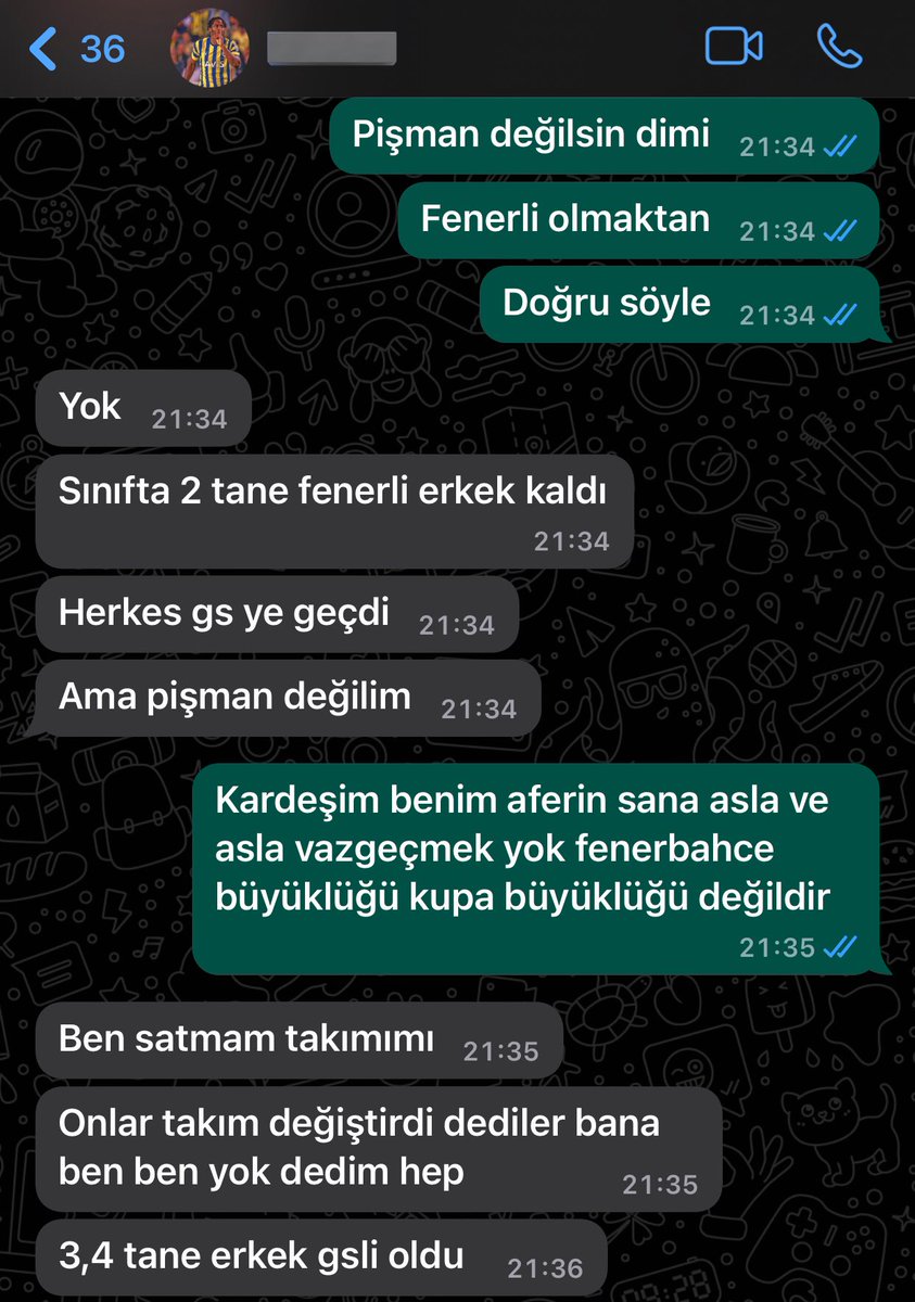 6. Sınıfa giden Fenerbahçe’li kardeşimle yaptığım konuşma;