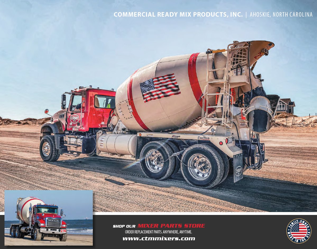 Being featured this month in our calendar is COMMERCIAL READY MIX PRODUCTS, INC. out of AHOSKIE, NORTH CAROLINA!
Submit photos of your Con-Tech Mixers for a chance to be in the 2025 calendar. ctmmixers.com/2025calendar
#CTMMIXERS #MadeInTheUSA