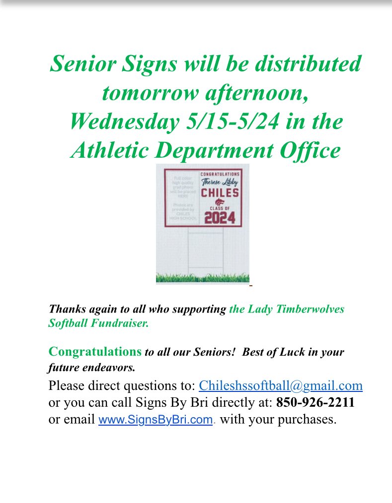 👩🏻‍🎓🧑🏾‍🎓Graduation Signs are in and ready for pickup!   
 
Thank you, Signs by Bri for your help in creating &amp; fulfilling these orders!

Thank you to all who purchased them and supported our fundraiser!!