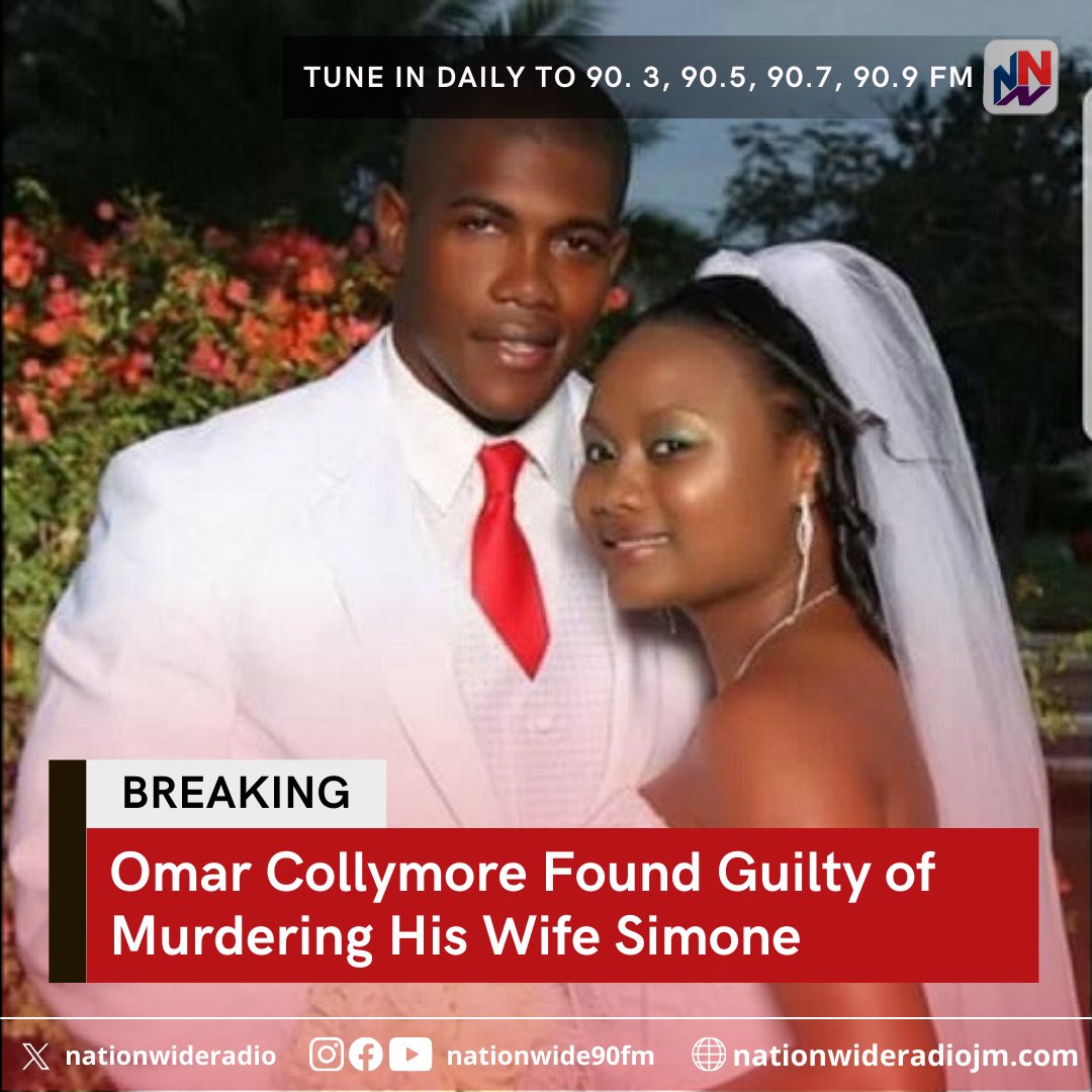 BREAKING: Omar Collymore has been found guilty of the 2018 murders of his wife, businesswoman Simone Campbell-Collymore and her taxi driver, Winston Walters. nationwideradiojm.com/omar-collymore…